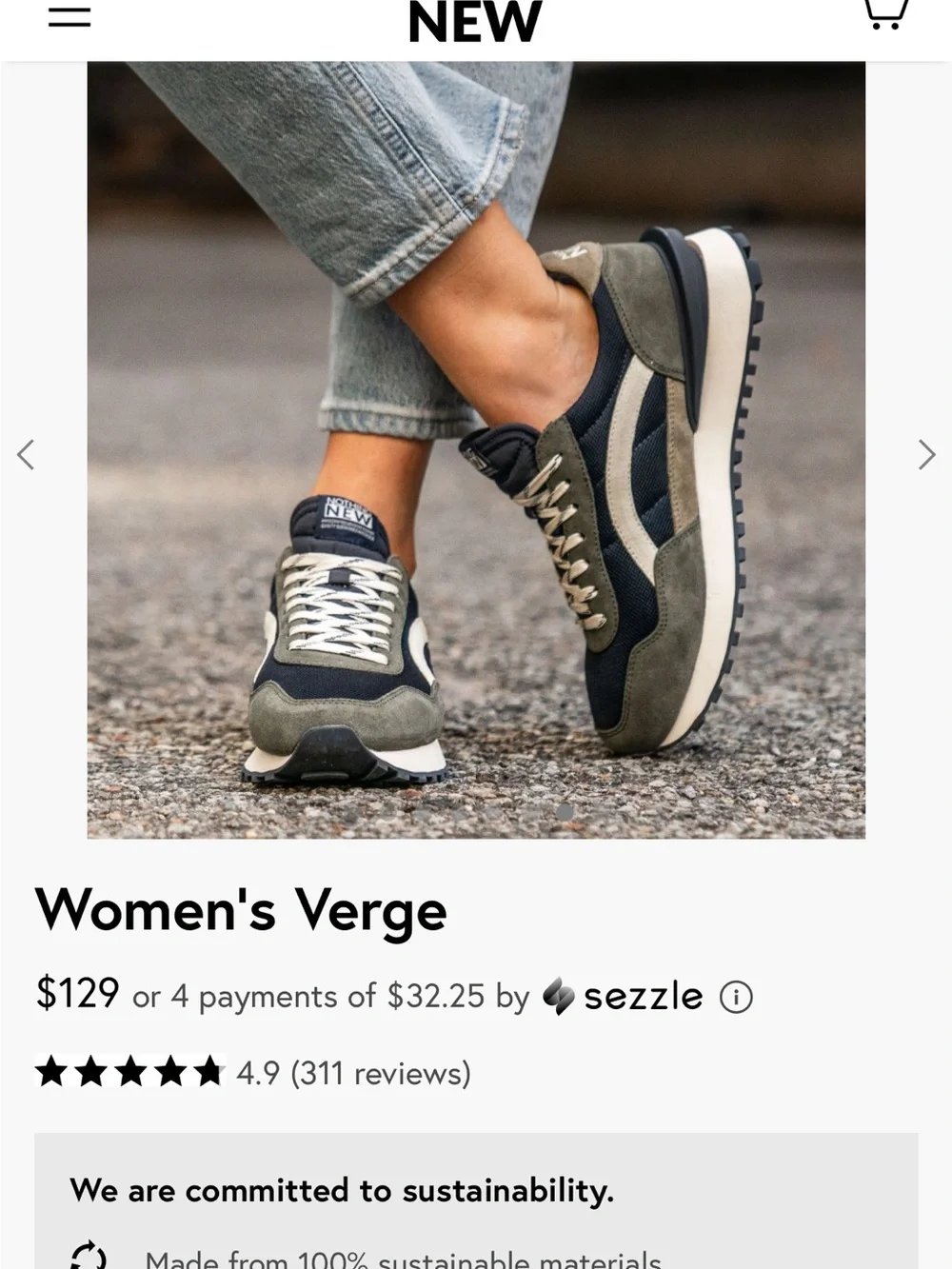 Nothing New Verge Suede & Mesh Sneaker in Olive/Navy (Unisex)